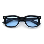 Gentlemans Hipster Bevel Horn Rim Plastic Fashion Hustler Sunglasses
