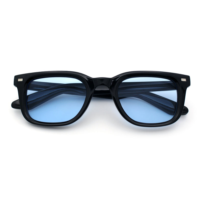 Gentlemans Hipster Bevel Horn Rim Plastic Fashion Hustler Sunglasses