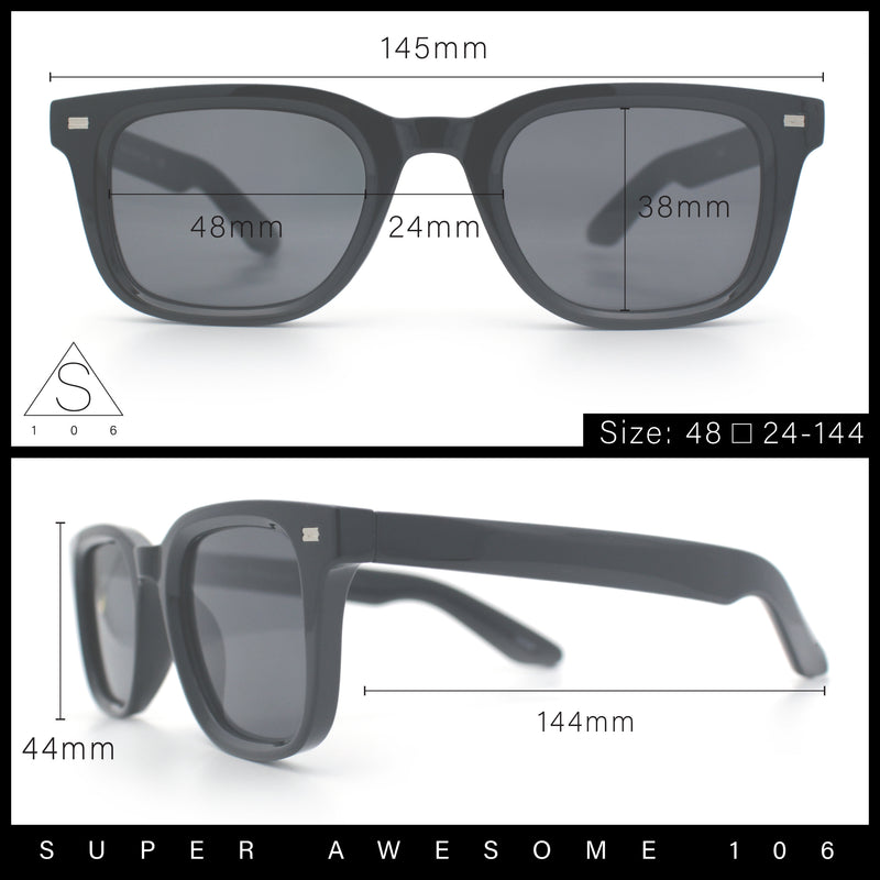 Gentlemans Hipster Bevel Horn Rim Plastic Fashion Hustler Sunglasses