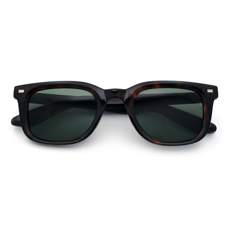 Gentlemans Hipster Bevel Horn Rim Plastic Fashion Hustler Sunglasses
