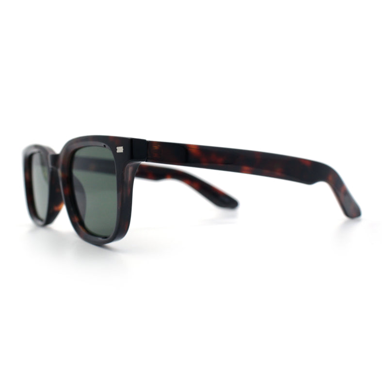 Gentlemans Hipster Bevel Horn Rim Plastic Fashion Hustler Sunglasses