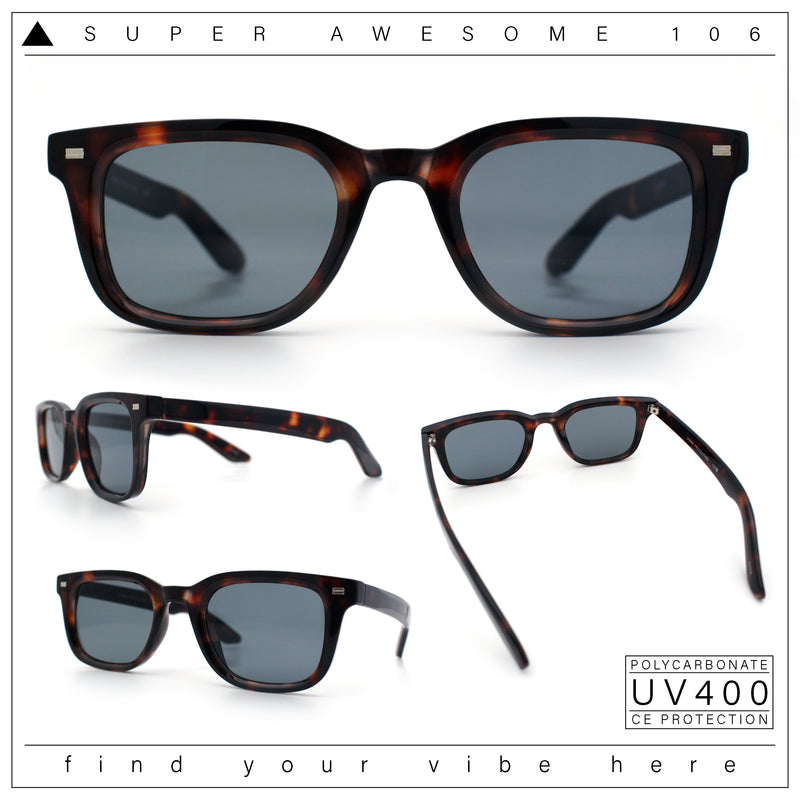 Gentlemans Hipster Bevel Horn Rim Plastic Fashion Hustler Sunglasses