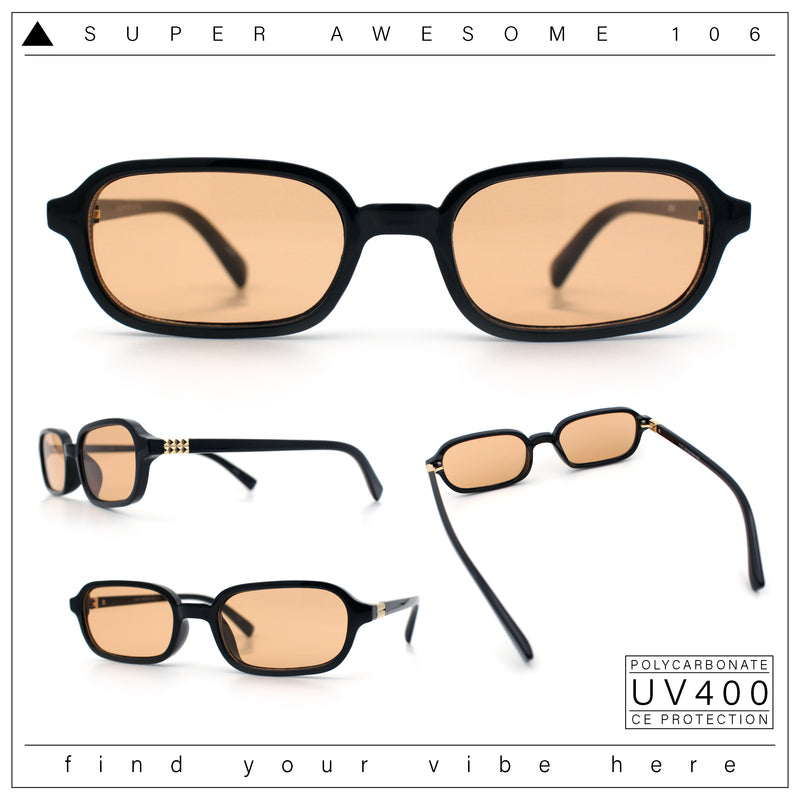Gentlemans Hipster Oval Rectangle Horned Fashion Hustler Sunglasses
