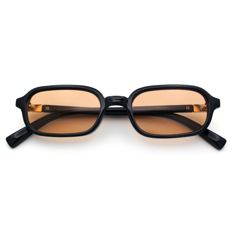 Gentlemans Hipster Oval Rectangle Horned Fashion Hustler Sunglasses