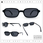 Gentlemans Hipster Oval Rectangle Horned Fashion Hustler Sunglasses