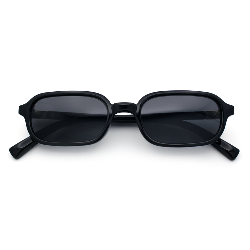 Gentlemans Hipster Oval Rectangle Horned Fashion Hustler Sunglasses