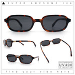 Gentlemans Hipster Oval Rectangle Horned Fashion Hustler Sunglasses
