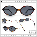 Retro Vintage Vibe Oval Hipster Boho Fashion Plastic Sunglasses