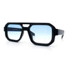 Gentlemans Hipster Bevel Rectangle Racer Plastic Fashion Sunglasses