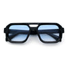 Gentlemans Hipster Bevel Rectangle Racer Plastic Fashion Sunglasses