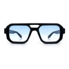 Gentlemans Hipster Bevel Rectangle Racer Plastic Fashion Sunglasses