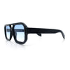 Gentlemans Hipster Bevel Rectangle Racer Plastic Fashion Sunglasses