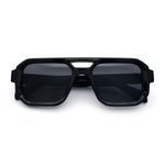 Gentlemans Hipster Bevel Rectangle Racer Plastic Fashion Sunglasses