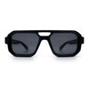 Gentlemans Hipster Bevel Rectangle Racer Plastic Fashion Sunglasses