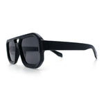 Gentlemans Hipster Bevel Rectangle Racer Plastic Fashion Sunglasses