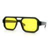 Gentlemans Hipster Bevel Rectangle Racer Plastic Fashion Sunglasses