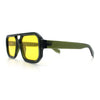 Gentlemans Hipster Bevel Rectangle Racer Plastic Fashion Sunglasses
