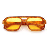 Gentlemans Hipster Bevel Rectangle Racer Plastic Fashion Sunglasses