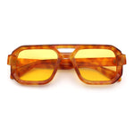 Gentlemans Hipster Bevel Rectangle Racer Plastic Fashion Sunglasses