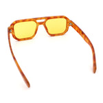 Gentlemans Hipster Bevel Rectangle Racer Plastic Fashion Sunglasses