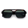 Gentlemans Hipster Bevel Rectangle Racer Plastic Fashion Sunglasses