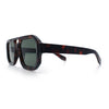 Gentlemans Hipster Bevel Rectangle Racer Plastic Fashion Sunglasses
