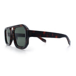 Gentlemans Hipster Bevel Rectangle Racer Plastic Fashion Sunglasses