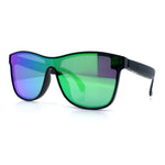 Horn Rim Shield Urban Hipster Color Mirror Bluetooth Smart Speaker Sunglasses