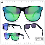 Horn Rim Shield Urban Hipster Color Mirror Bluetooth Smart Speaker Sunglasses