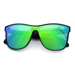 Horn Rim Shield Urban Hipster Color Mirror Bluetooth Smart Speaker Sunglasses