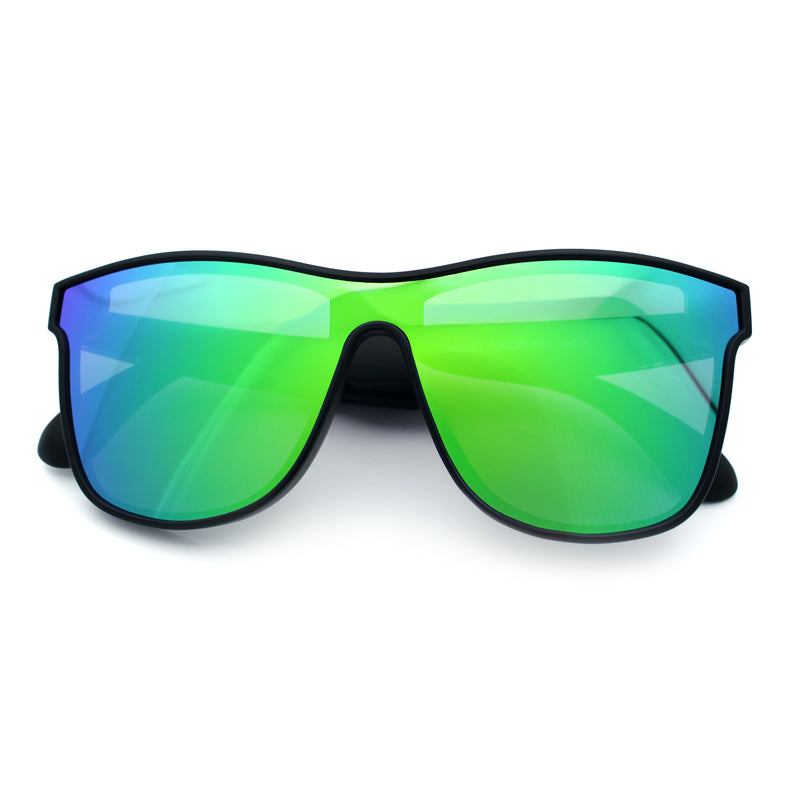 Horn Rim Shield Urban Hipster Color Mirror Bluetooth Smart Speaker Sunglasses