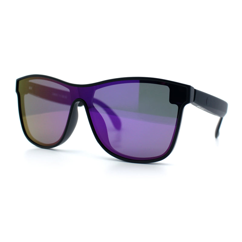 Horn Rim Shield Urban Hipster Color Mirror Bluetooth Smart Speaker Sunglasses