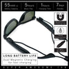 Horn Rim Shield Urban Hipster Color Mirror Bluetooth Smart Speaker Sunglasses