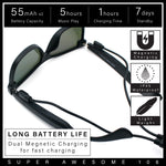 Horn Rim Shield Urban Hipster Color Mirror Bluetooth Smart Speaker Sunglasses