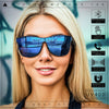 Horn Rim Shield Urban Hipster Color Mirror Bluetooth Smart Speaker Sunglasses