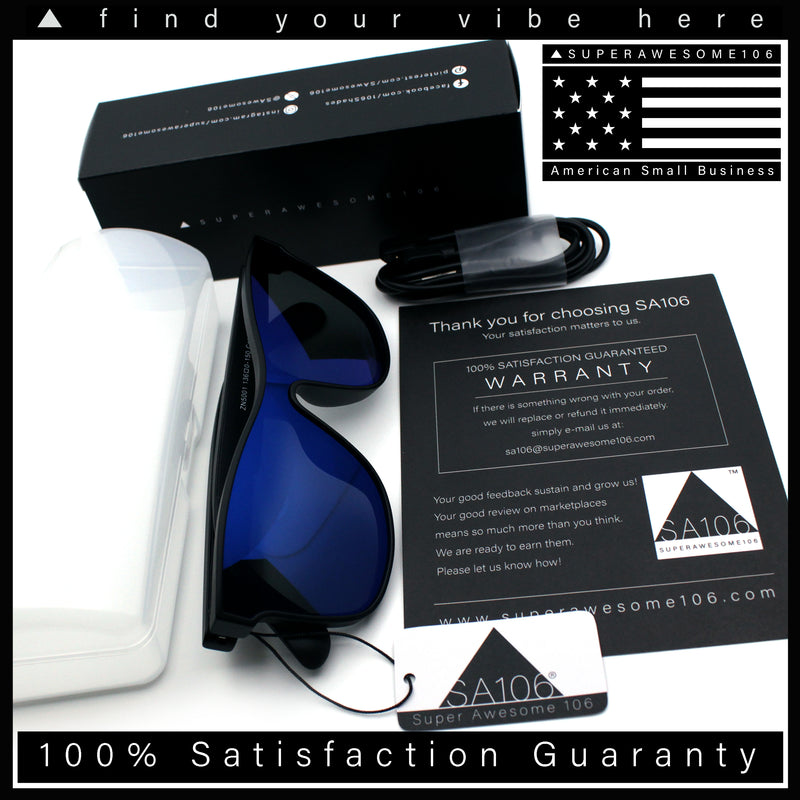 Horn Rim Shield Urban Hipster Color Mirror Bluetooth Smart Speaker Sunglasses