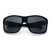 Mens Oversized Biker Wrap Rubberized Matte Plastic Rectangular Sport Sunglasses