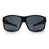 Mens Oversized Biker Wrap Rubberized Matte Plastic Rectangular Sport Sunglasses