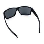 Mens Oversized Biker Wrap Rubberized Matte Plastic Rectangular Sport Sunglasses
