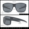 Mens Oversized Biker Wrap Rubberized Matte Plastic Rectangular Sport Sunglasses