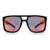 Mens Color Mirror Mobster Racer Flat Top Plastic Rectangle Sunglasses