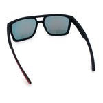 Mens Color Mirror Mobster Racer Flat Top Plastic Rectangle Sunglasses