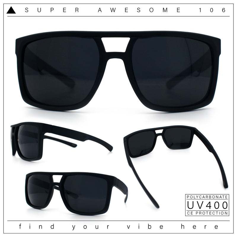 Mens Color Mirror Mobster Racer Flat Top Plastic Rectangle Sunglasses