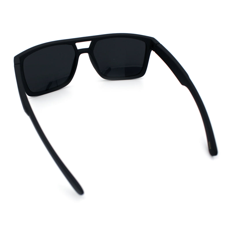 Mens Color Mirror Mobster Racer Flat Top Plastic Rectangle Sunglasses