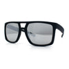 Mens Color Mirror Mobster Racer Flat Top Plastic Rectangle Sunglasses