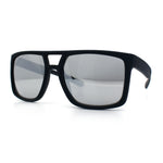 Mens Color Mirror Mobster Racer Flat Top Plastic Rectangle Sunglasses