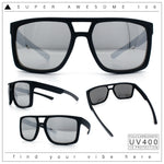 Mens Color Mirror Mobster Racer Flat Top Plastic Rectangle Sunglasses