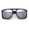 Mens Color Mirror Mobster Racer Flat Top Plastic Rectangle Sunglasses