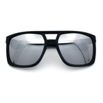 Mens Color Mirror Mobster Racer Flat Top Plastic Rectangle Sunglasses