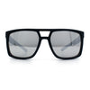 Mens Color Mirror Mobster Racer Flat Top Plastic Rectangle Sunglasses